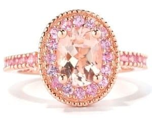 rose gold pink gemstone ring for women