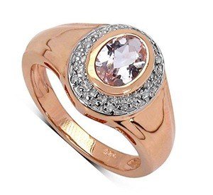 rose gold plated morganite ring