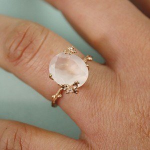 rose gold with gemstone