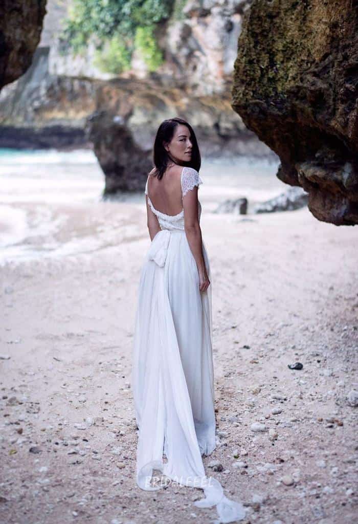 tail beach wedding dress-1