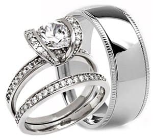 3 piece wedding set milgrain