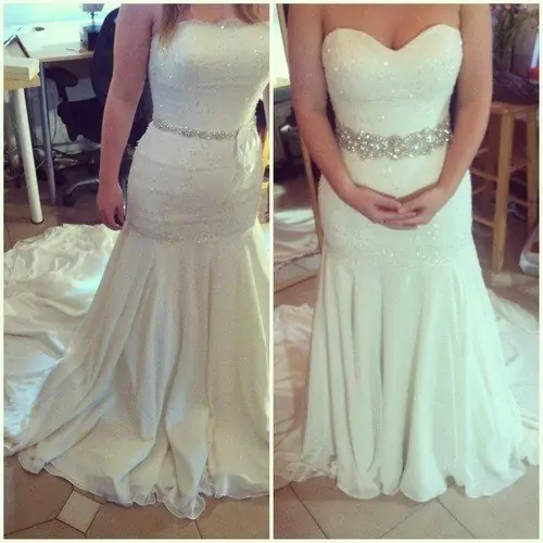 change wedding dress neckline