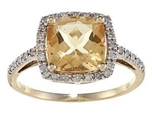 citrine and halo diamond