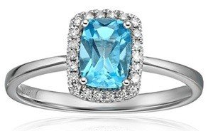 cushion cut gemstone with diamond halo