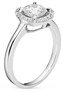 cushion cut moissanite halo