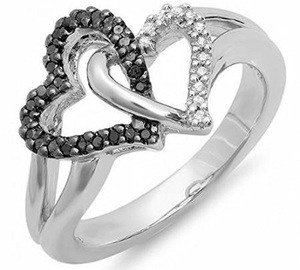 black and white diamond promise ring