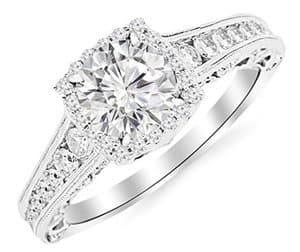 brilliant round cut diamond halo vintage