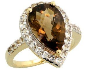 smoky topaz pear shaped