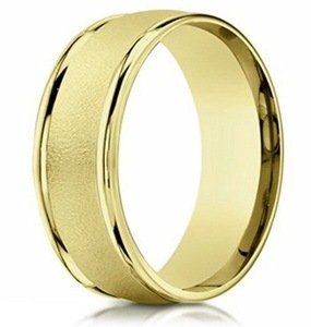 yellow gold sandblasted band