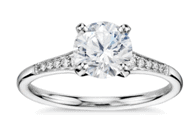 blue nile carat graduated milgrain diamond engagement ring