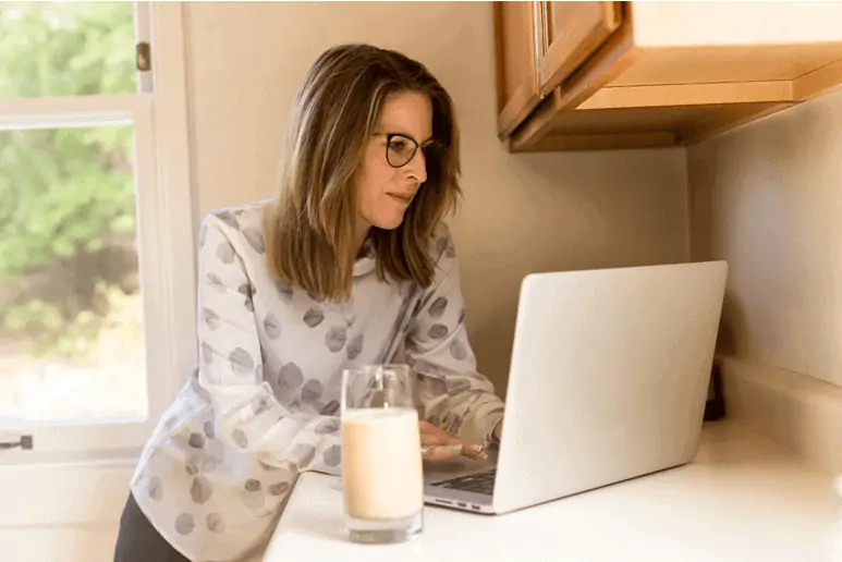 women researching online