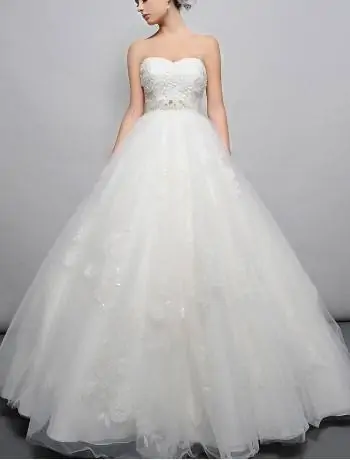 Beaded Sweetheart Cut with Tulle Skirt