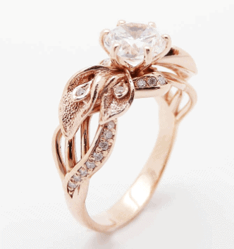 Calla Lily Moissanite Engagement Ring