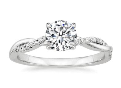 petite twisted diamond ring