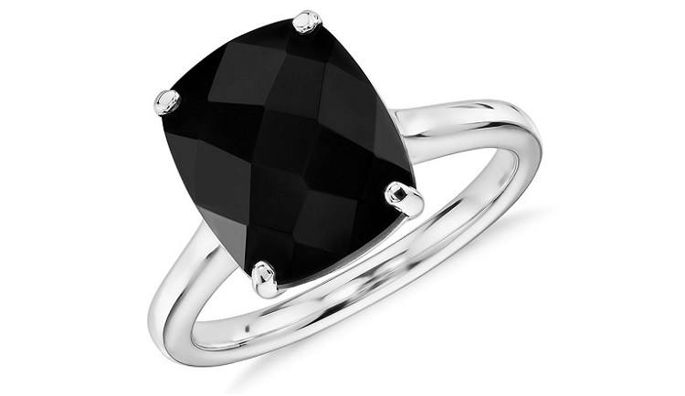 Black Onyx Cushion Cocktail Ring