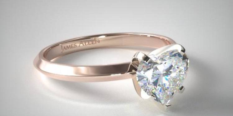 James Allen Heart Shaped Knife Edge Ring