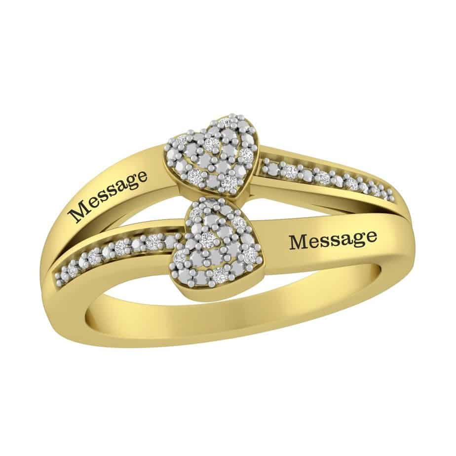 Best Friend Diamond Ring Ideas engraved heart