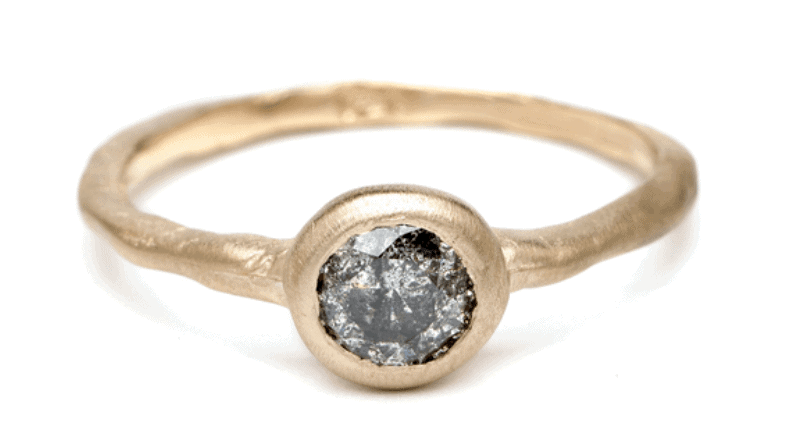 Sofia Kaman Organic Salt and Pepper Diamond Ring