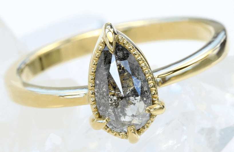 Lilia Nash Salt and Pepper Diamond Ring in 18K Gold