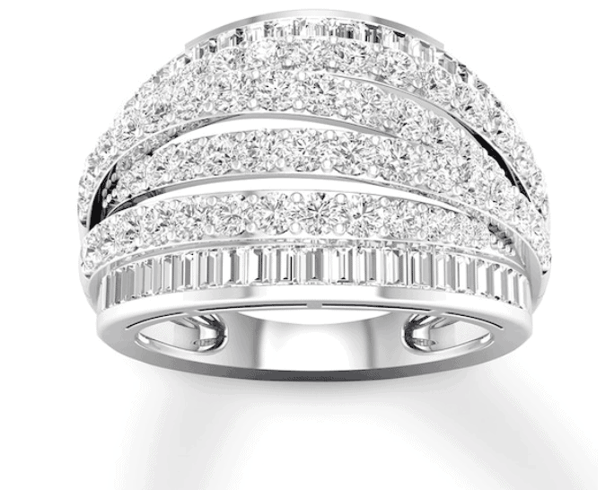 Diamond Baguette Band on 14K White Gold