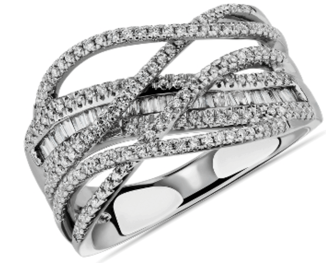 Criss-Cross Diamond Fashion Ring