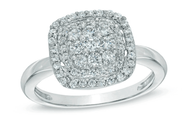 Diamond Cushion Cluster Ring