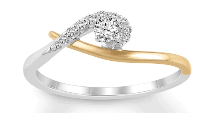 Diamond Promise Ring 1/6 carat TW Round 10K Two-Tone Gold