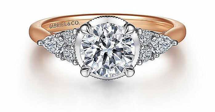 Vintage- Inspired 14K White-Rose Gold Diamond Engagement Ring