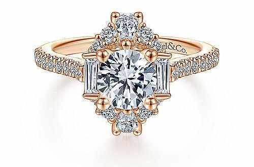 Unique Art Deco Diamond Engagement Ring