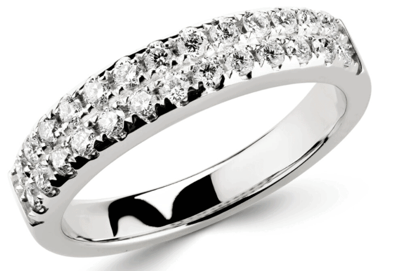 White Gold Double Row Ring