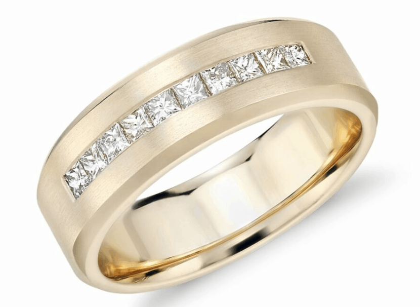 Blue Nile: Princess-Cut Channel-Set Diamond Wedding Ring