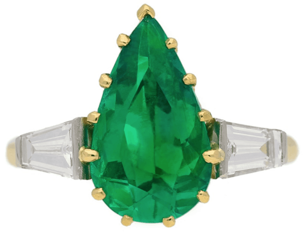 1950s Vintage Columbian Emerald and Diamond Ring