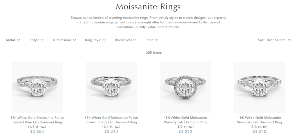 Brilliant Earth Moissanite Rings