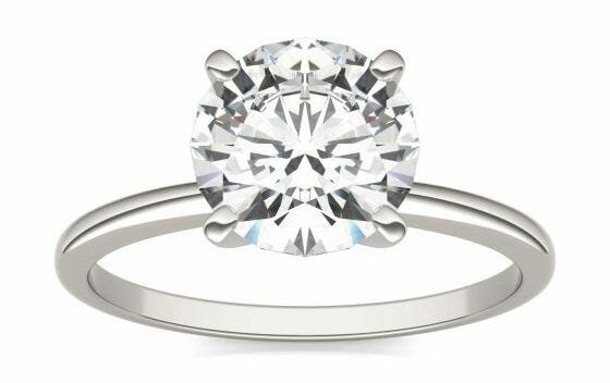 Moissanite Solitaire Engagement Ring 14K White Gold