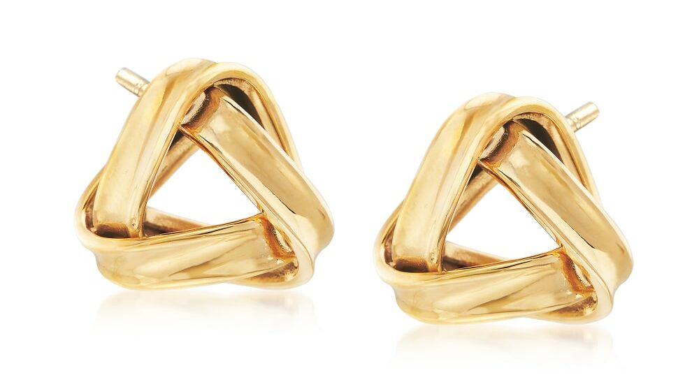 22K Ross-Simons Yellow Gold Knot Earrings