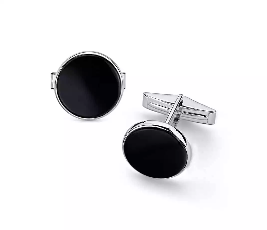 Round Onyx Cuff Links | Blue Nile