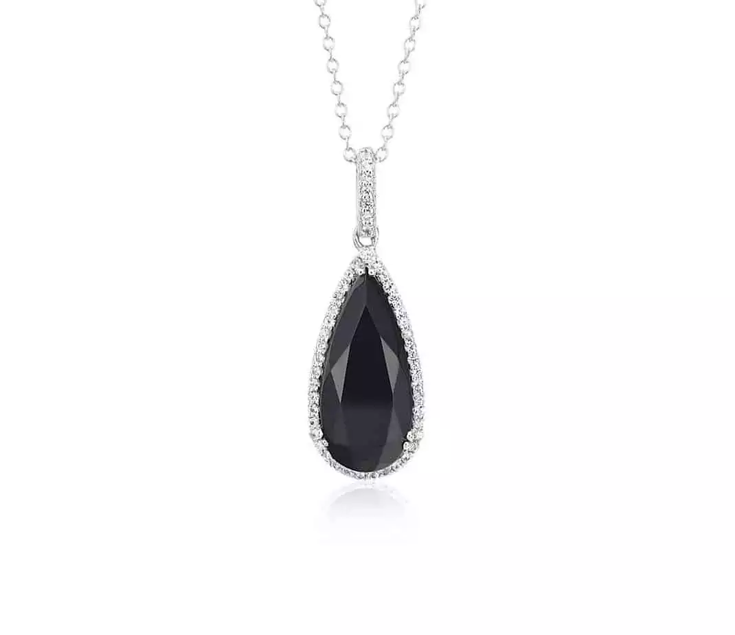 Black Onyx Pear Pendant | Blue Nile