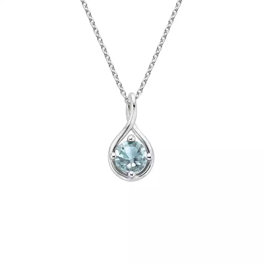 Silver Aquamarine Twist Necklace | Brilliant Earth