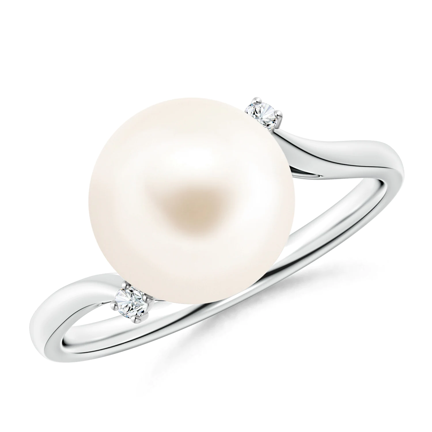 Freshwater Pearl and Diamond Bypass Ring | Angara