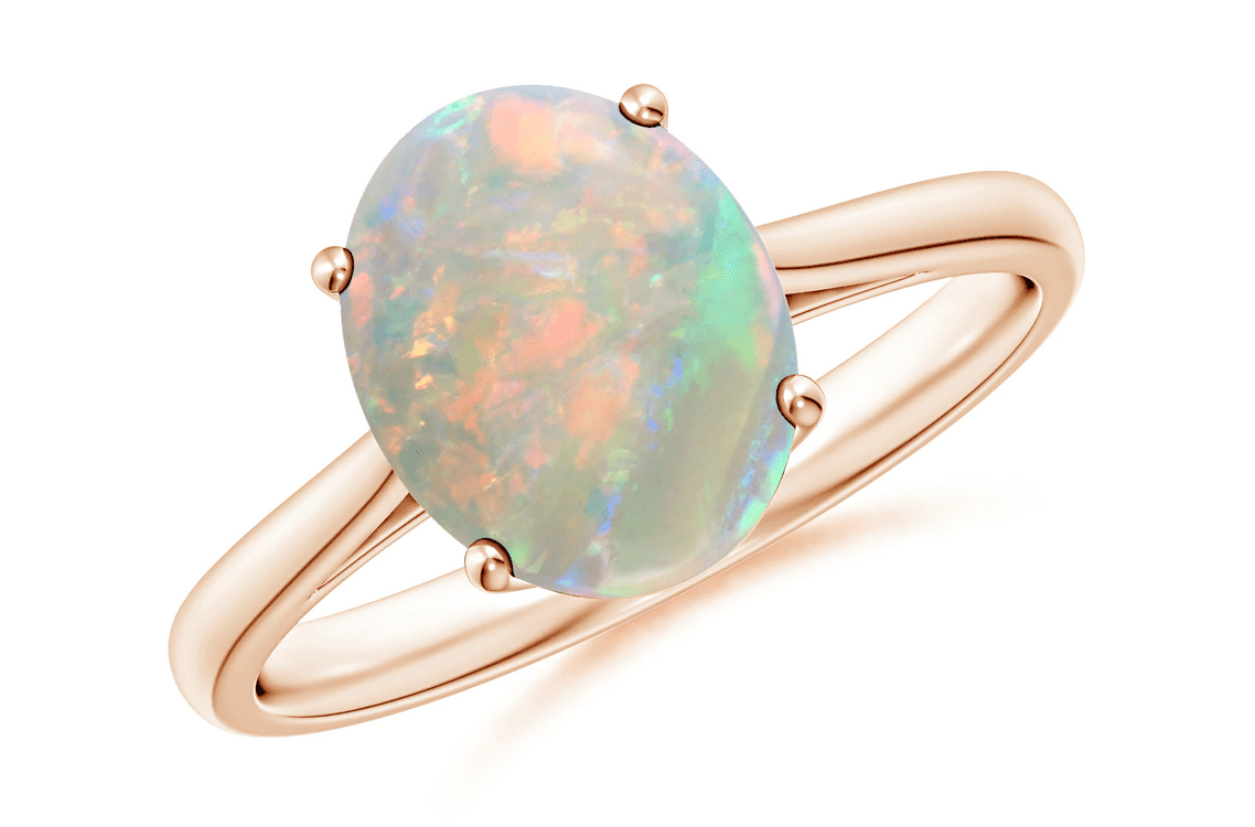 Oval Solitaire Opal Cocktail Ring