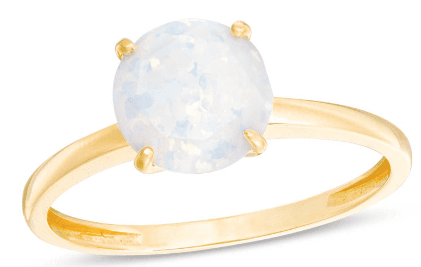 Lab-Created Opal Solitaire Ring in 10K Gold