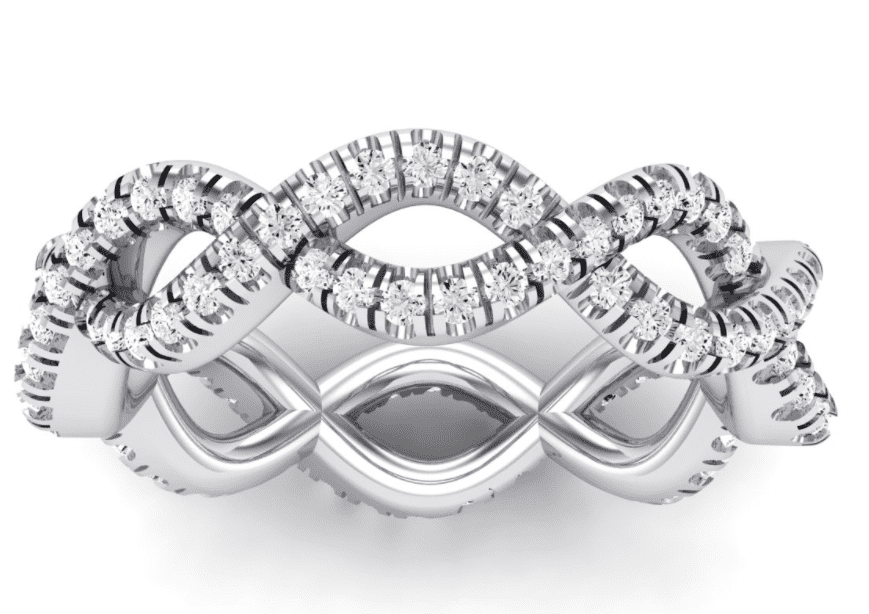 Unique Eternity Bands MALTESE ROUND-CUT MOISSANITE ETERNITY BAND