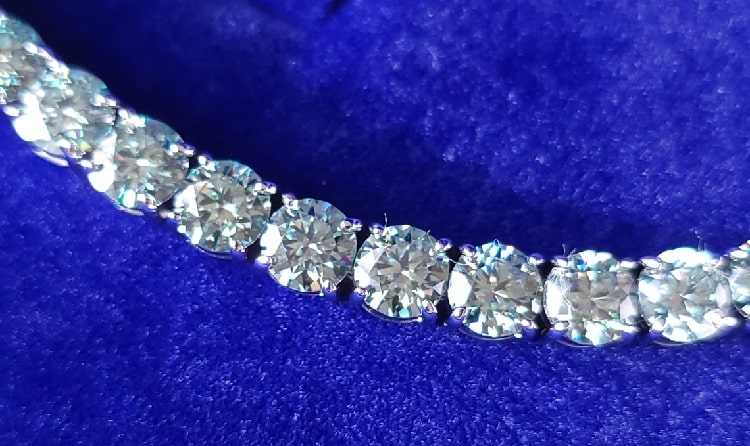 Blue Green Moissanite “Diamond” Tennis Chain