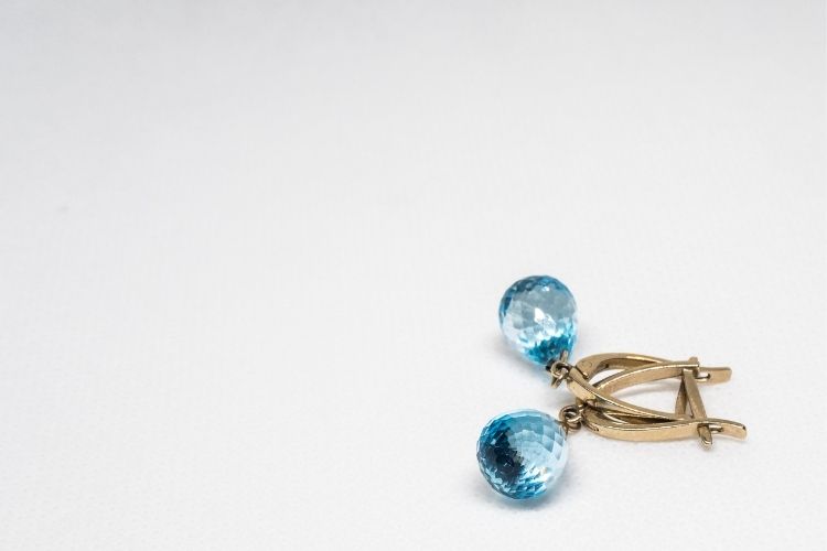 Blue Moissanite Earrings