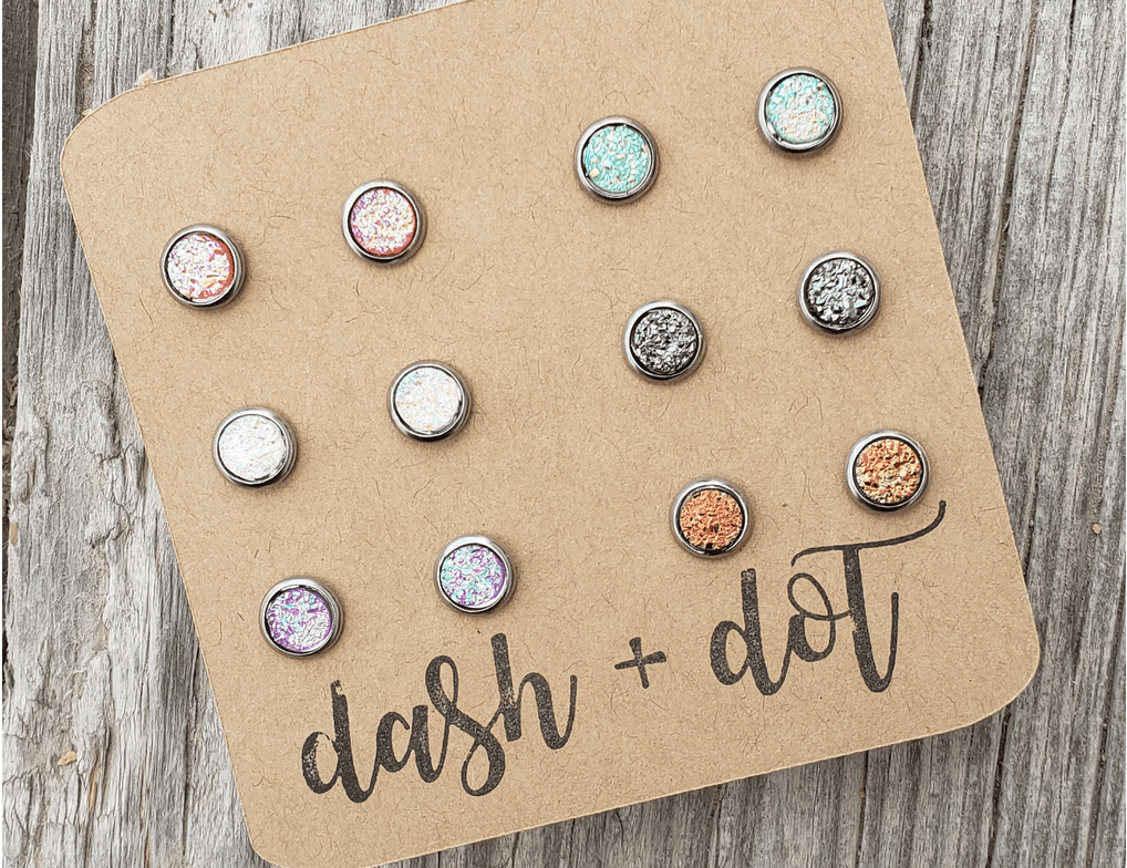 Dash Dottie Designs Colorful Surgical Steel Magnetic Earrings