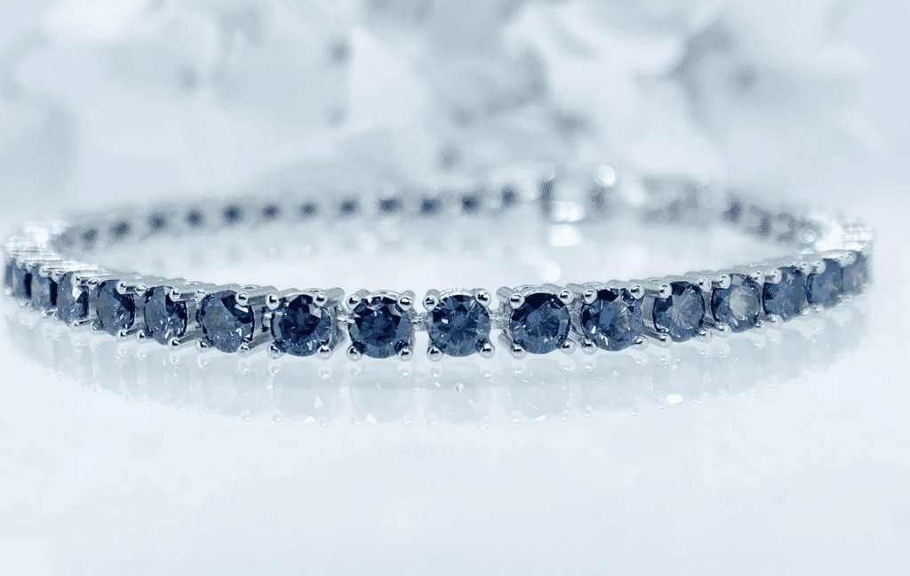 Deep Blue Moissanite Eternity Bracelet