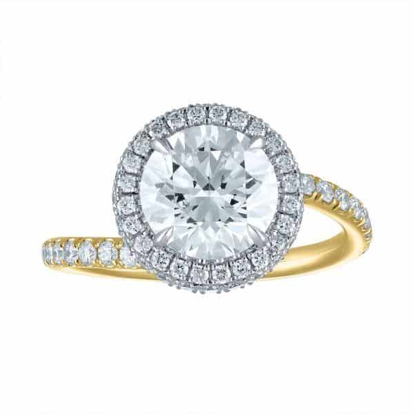 Swetelove Handmade 2.25 CT Round Brilliant Lab-created Diamond Engagement Ring in Twist Shank