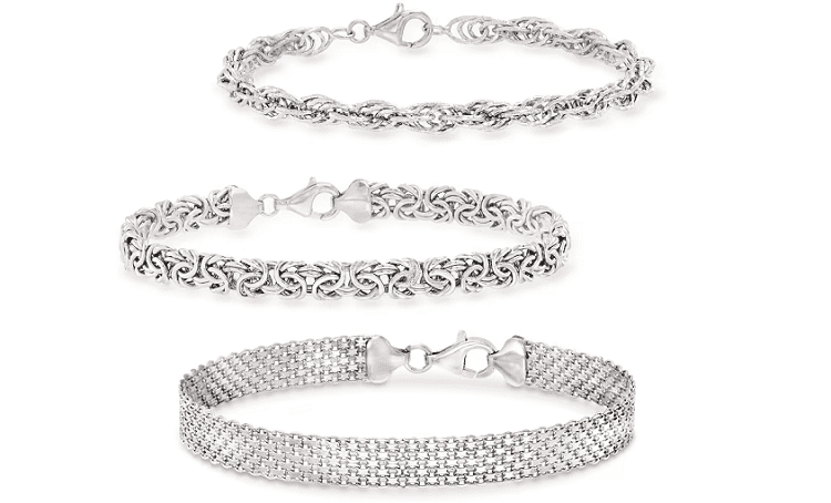 Ross-Simons Sterling Silver Jewelry Set Three Link Bracelets