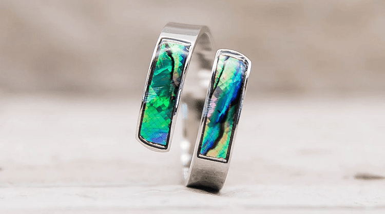 Abalone Shell Wrap Thumb Ring