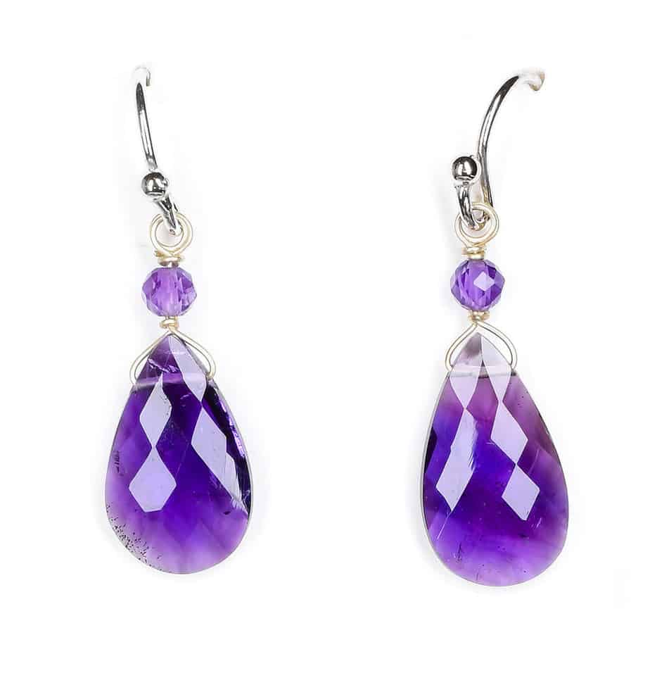 Amethyst Faceted Drop Earrings